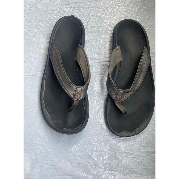 Olukai Women’s Metallic Gray Flip Flop Sz 9 US - Picture 5 of 10